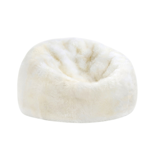 Auskin The Gulgong Sheepskin Long Wool Bean Bag - Ivory