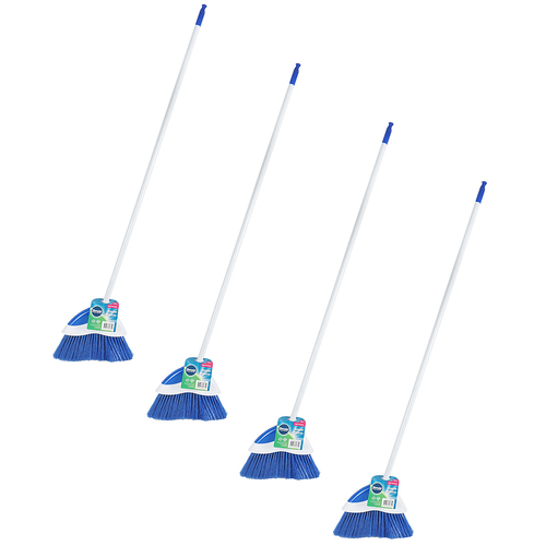 4PK kemasi Broom - Angled Home Bathroom Kitchen Cleaning