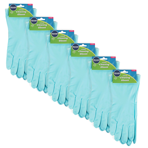 6PK kemasi Lined Cleaning Gloves Home Bathroom Kitchen Cleaning