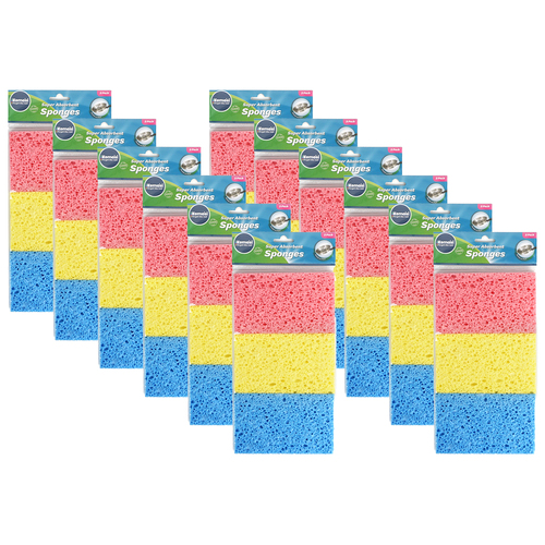 12PK kemasi Super Absorbent Sponges Home Dishwashing Cleaning Assorted