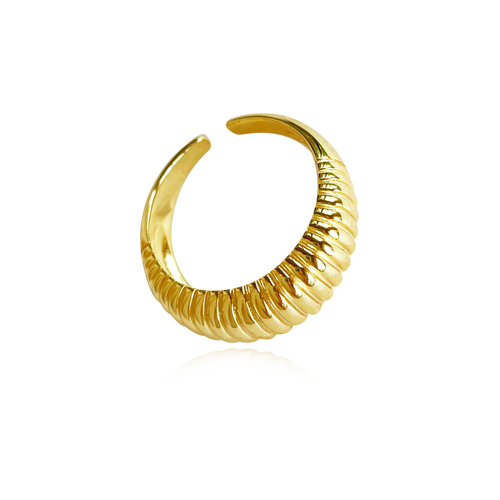 Culturesse Lune Parisian Adjustable 2.1cm Open Ring - Gold Vermeil