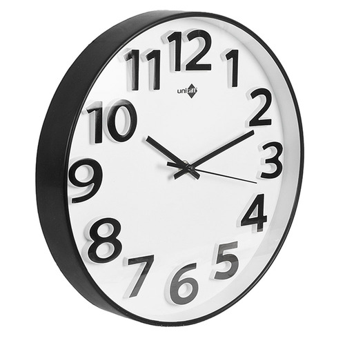 Unigift 12Inch/30cm White/Black Clock Convex Numbers Assorted Colours