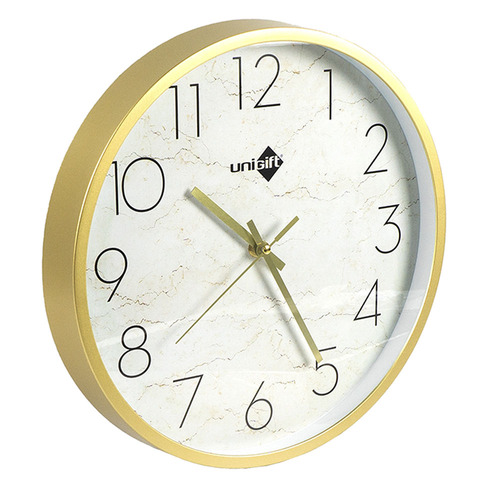 Unigift 12Inch/30cm Marble Look Clock Assorted Colours