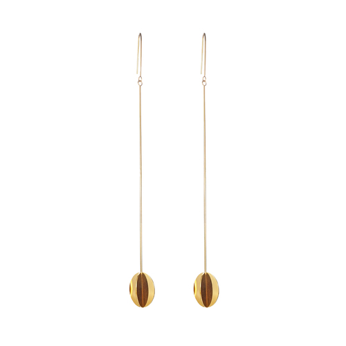 Culturesse Bijou 145mm Cross End Drop Earrings - Gold