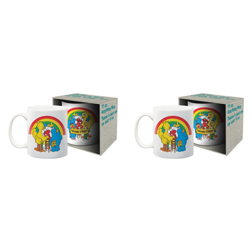 2PK Aquarius Sesame Street Cast 310ml Ceramic Coffee Mug w/ Handle