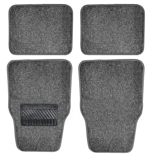 4pc Carpet Car Mats - Grey