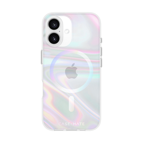 Case-Mate Soap Bubble MagSafe Case For Apple iPhone 16 Iridescent