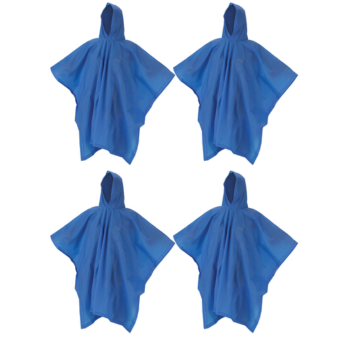 4PK Coleman Essentials Rainwear Poncho Eva Blue Outdoor Camping