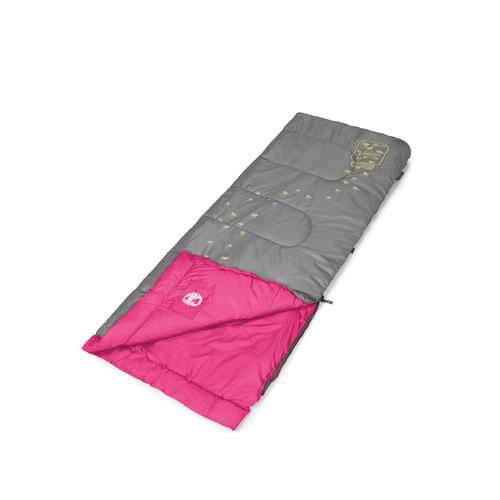 Coleman Sleeping Bag Kids Fyrefly Illumibug Pink 7C Rate Outdoor Camping