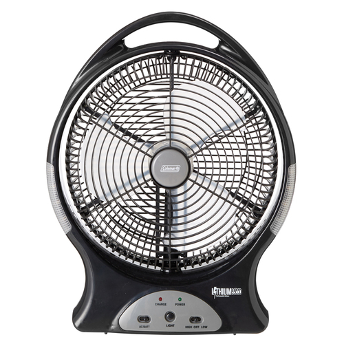 Coleman Fan Lithium Ion Rechargeable Table Fan Outdoor Camping 12cm Black