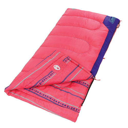 Coleman Sleeping Bag Youth Plus10C Temp Rating Pink And Purple Outdoor Camping