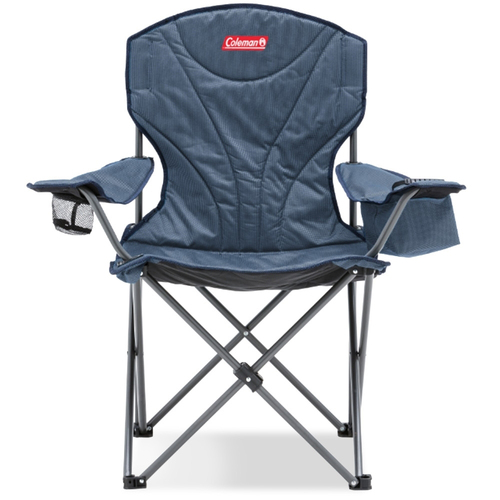 Coleman Chair Quad King Size Cooler Arm Blue Wide Camping Outdoors