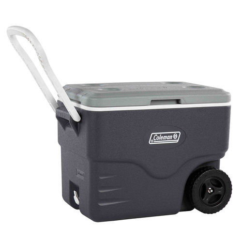 Coleman Plastic Cooler Wheeled Hard Cooler Outdoor Camping 38L Black/Grey