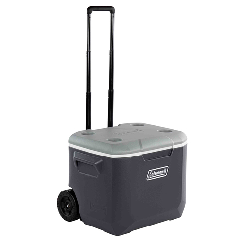 Coleman Plastic Cooler Wheeled Hard Cooler Outdoor Camping 57L Black/Grey