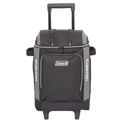 Coleman Soft Cooler Wheeled Outdoor Camping 42 Can 30L Black/Grey