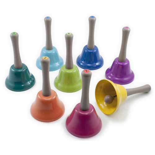 8pc Kidstart Rainbow 14cm Musical Hand Bells Kids Toy Set 3+