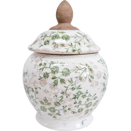 LVD Ceramic Ginger Jar Urn Home Decor 26cm Evergreen