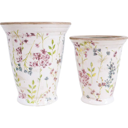 2pc LVD Ceramic Planter Vase Set Home Decor Petite Maison