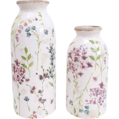 2pc LVD Ceramic Bud Flower Vase Set Home Decor Petite Maison