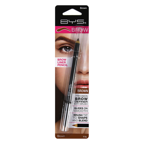 BYS Eyebrow Liner Pencil/Brush Smooth Makeup Brown 0.5g