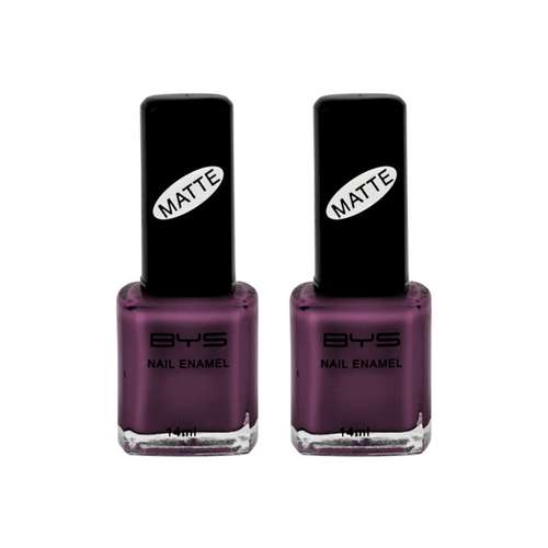 2PK BYS 14ml Nail Polish Matte Black Cherry Purple