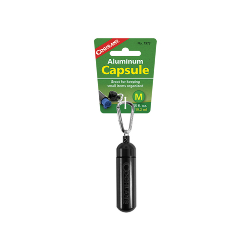 Coghlans 9.5cm Aluminium Portable Carry Capsule Medium Black