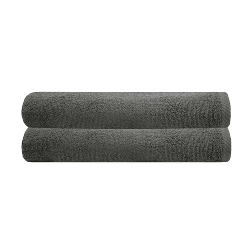 2pc Bambury Ultra soft Chateau Bath Sheet 80x160cm Charcoal Cotton Woven