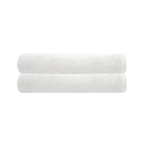 2pc Bambury Commercial Chateau 68x137cm Cotton Bath Towel White