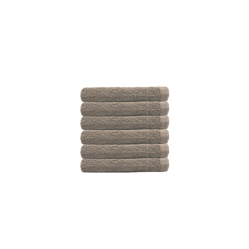 6pc Bambury Home Living Chateau Face Washer 33x33cm Latte 33 x 33cm Cotton Woven