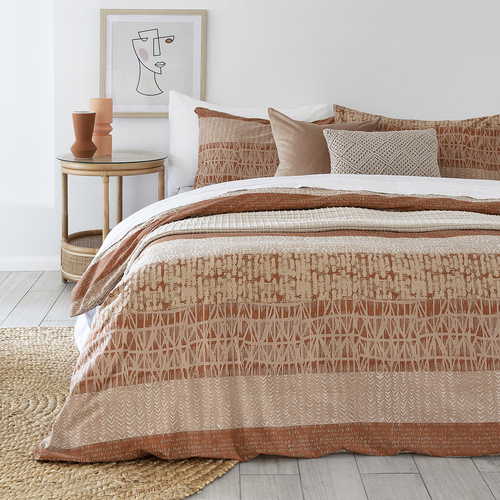 Bambury King Bed Darlington Terracotta Quilt Cover Set Woven Home