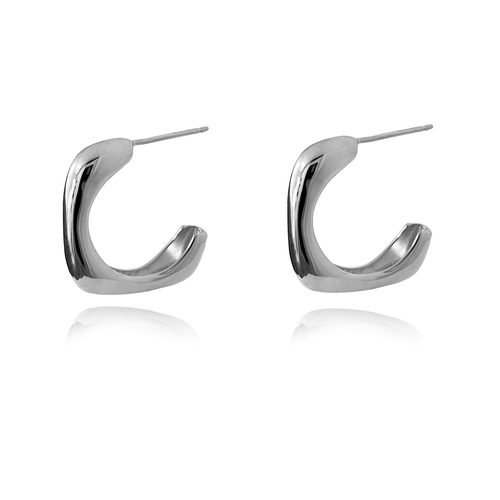 Culturesse Marcie 19mm Open Square Earrings - Silver