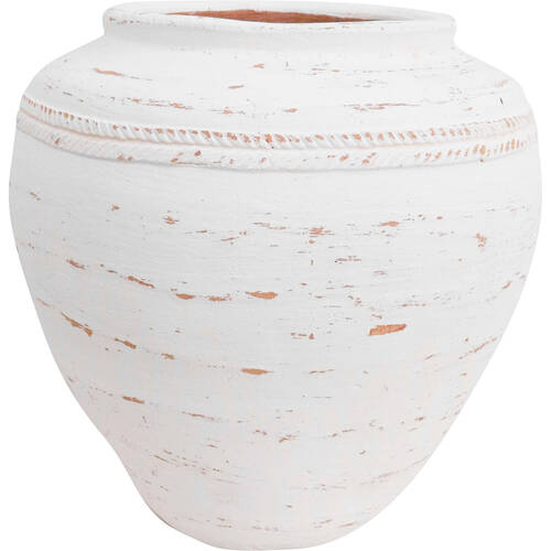 LVD Cement Urn Vase Home/Room Decor 28.5cm White Rosina