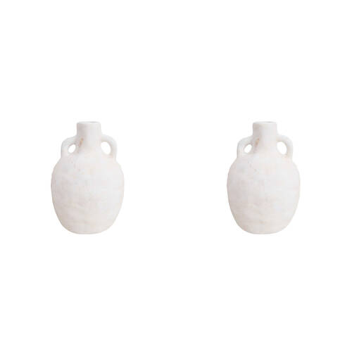 2PK LVD Cement Urn  Vase Home/Room Decor 15cm Nina Assorted