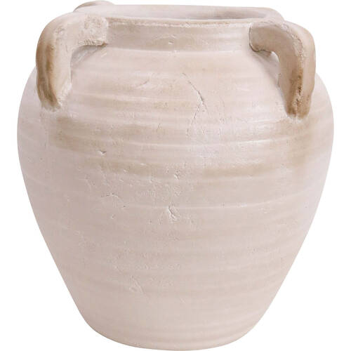 LVD Cement Urn Vase Home/Room Decor 21.5cm Beige Latsi