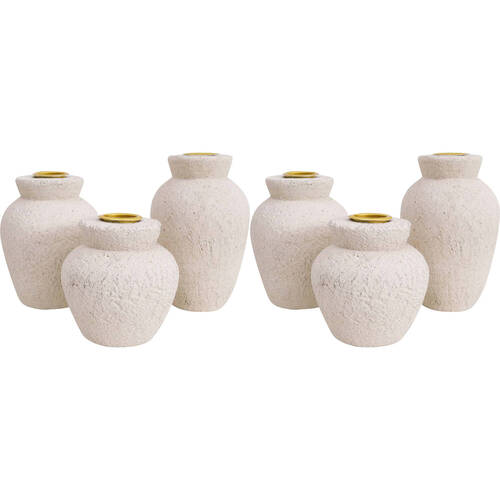 6pc LVD Cement Candle Holders Set Home/Lounge Decor Urn