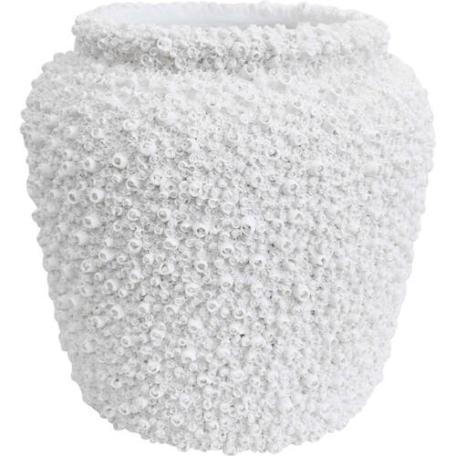 LVD Cement Urn Vase Home/Room Decor 29cm White Pipi