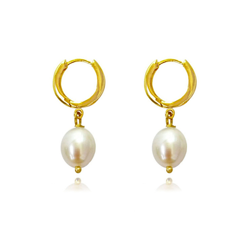 Culturesse 35mm Giselle 24K Gold Filled Pearl Drop Earrings