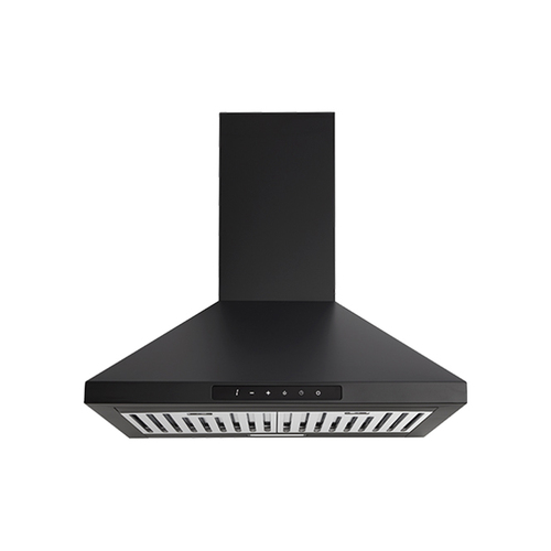 Euromaid 60cm Pyramid Canopy Rangehood 700m3/h Stainless Steel Matte Black