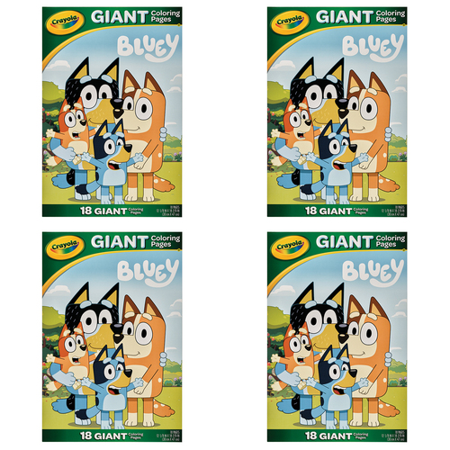 4PK Crayola Kids/Childrens Creative Giant Colouring Page Foldalope Bluey 36m+