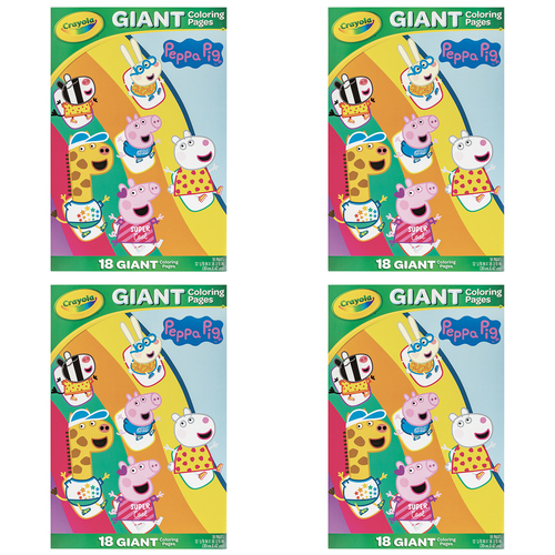 4PK 18pg Crayola 30x47cm Peppa Pig Giant Colouring Pages 3+