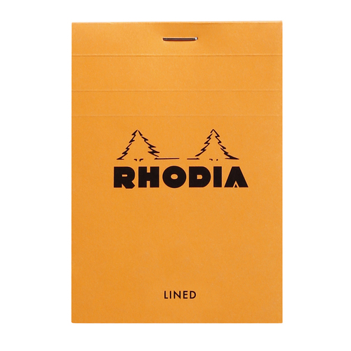 Rhodia No.12 Top Stapled Pocket Notepad Ruled - Orange