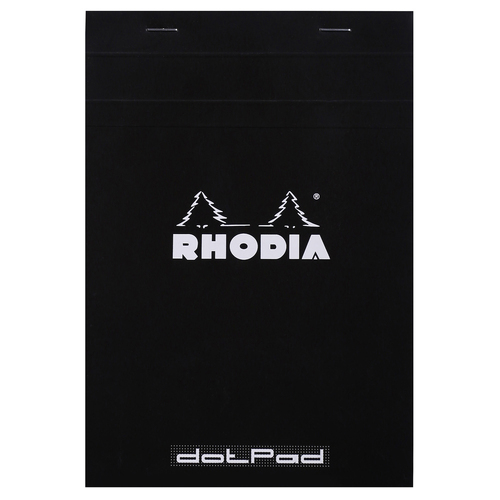 Rhodia No.16 Top Stapled A5 Notepad Dot Grid - Black