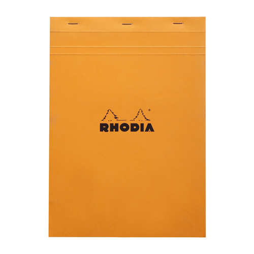 Rhodia No.18 Top Stapled A4 Notepad 5x5 Grid - Orange