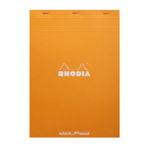 Rhodia No.18 Top Stapled A4 Notepad 5x5 Grid - Orange