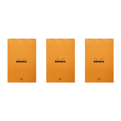 3PK Rhodia No.19 Top Stapled A4+ Legal Pad Ruled w/ Margin - Orange