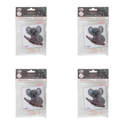 4x Craft Buddy Koala Bear 9x9cm Crystal Art Motif Kids/Family 8y+