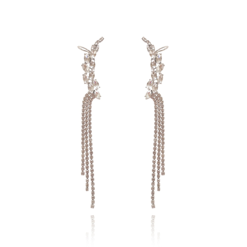 Culturesse Madelyn 125mm Attached To You Earrings - Silver