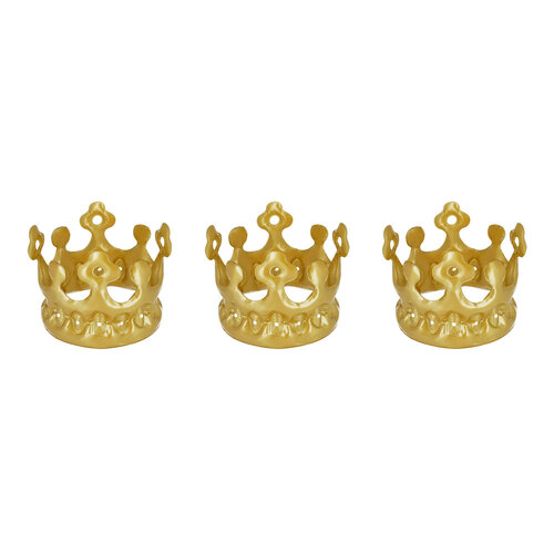 3PK Legami Inflatable King Crown Men's Birthday/Party Decor - Gold