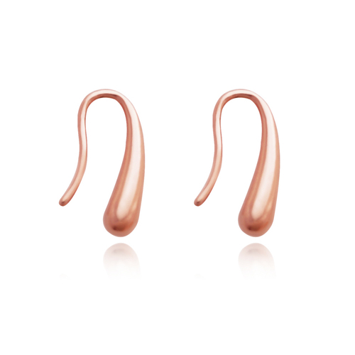 Culturesse Roxy Everyday 15mm Dainty Hook Earrings - Rose Gold