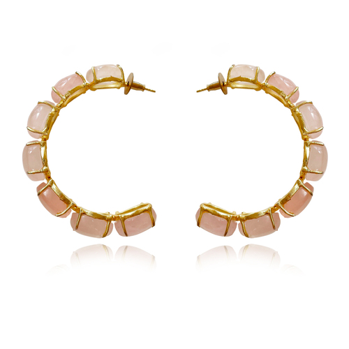 Culturesse 52mm Blush Rose Quartz C-Hoop Earrings